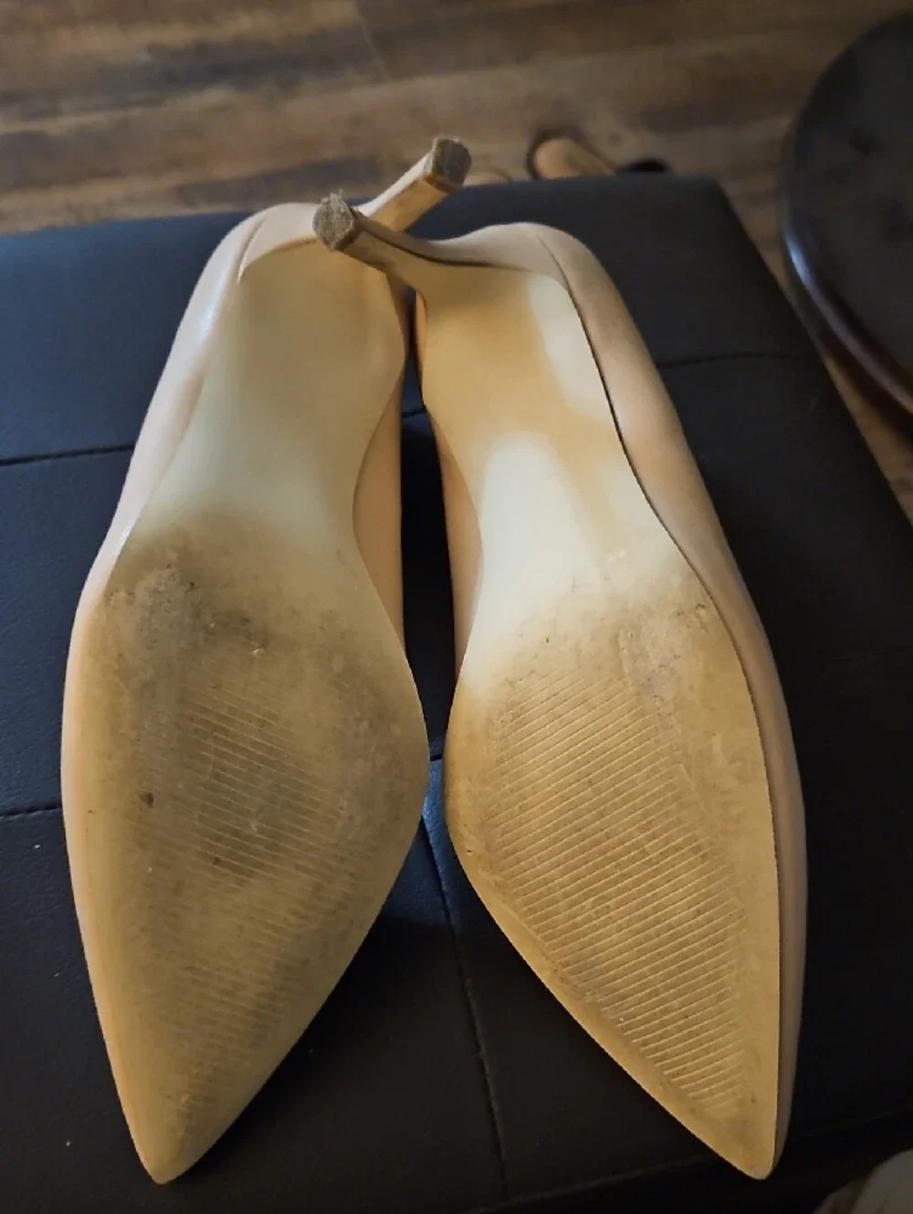 JustFab Nude Pointed-Toe Stiletto Pumps